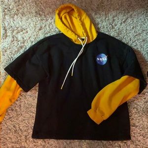 NASA sweatshirt with built in short sleeve on top